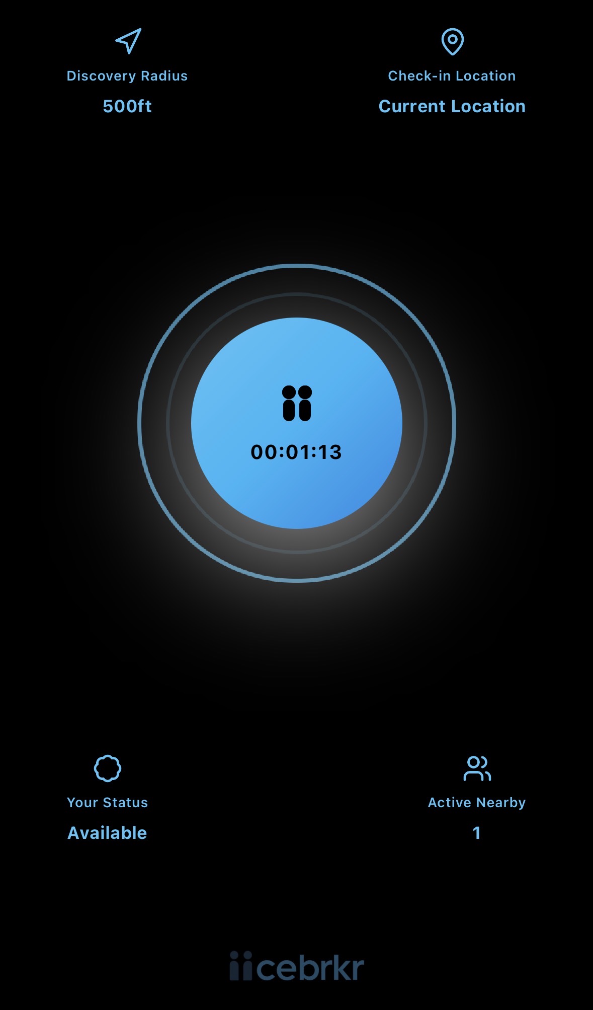 iicebrkr icebreaker app interface - break the ice and meet people nearby at coffee shops and gyms
